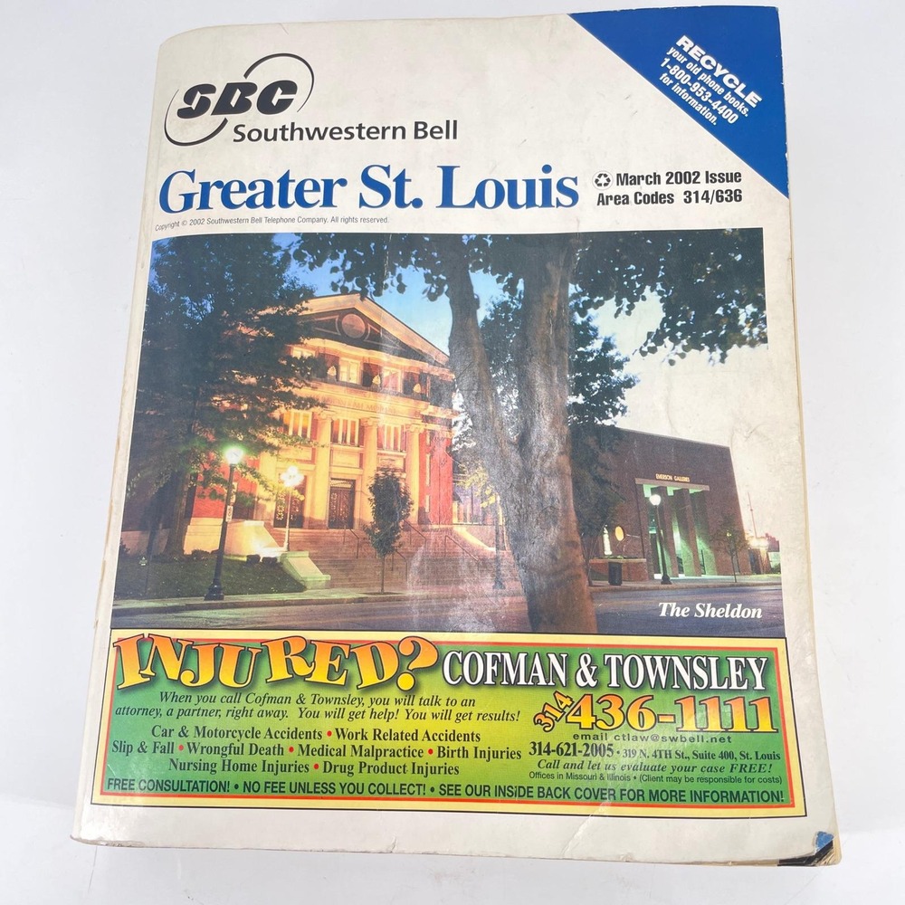 2002 Southwestern Bell St Louis Phone Book directory Area Codes 314 636 Missouri
